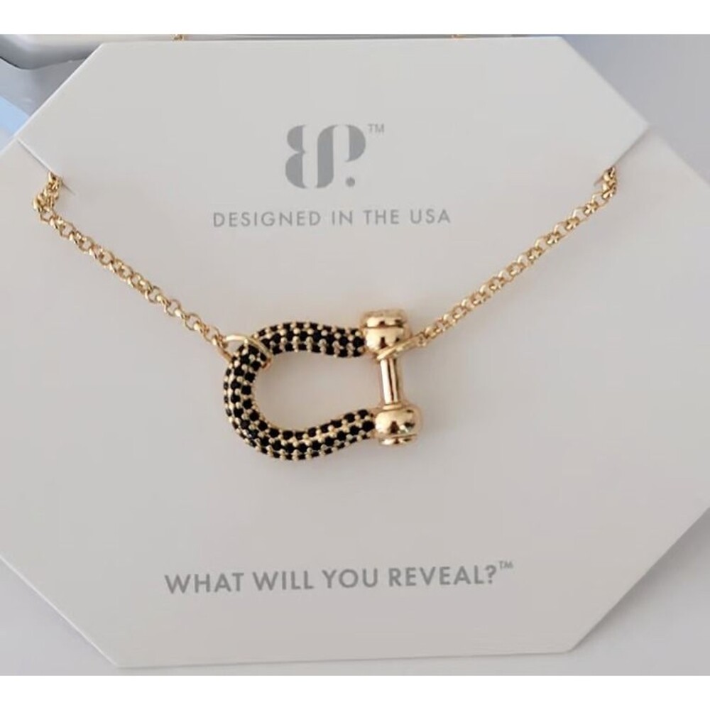 Black Onyx on Gold Necklace, BP
